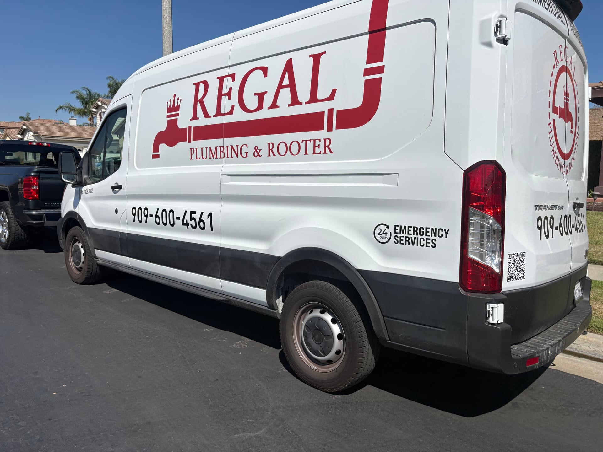 Regal Plumbing & Rooter wrapped service van in Ontario, CA