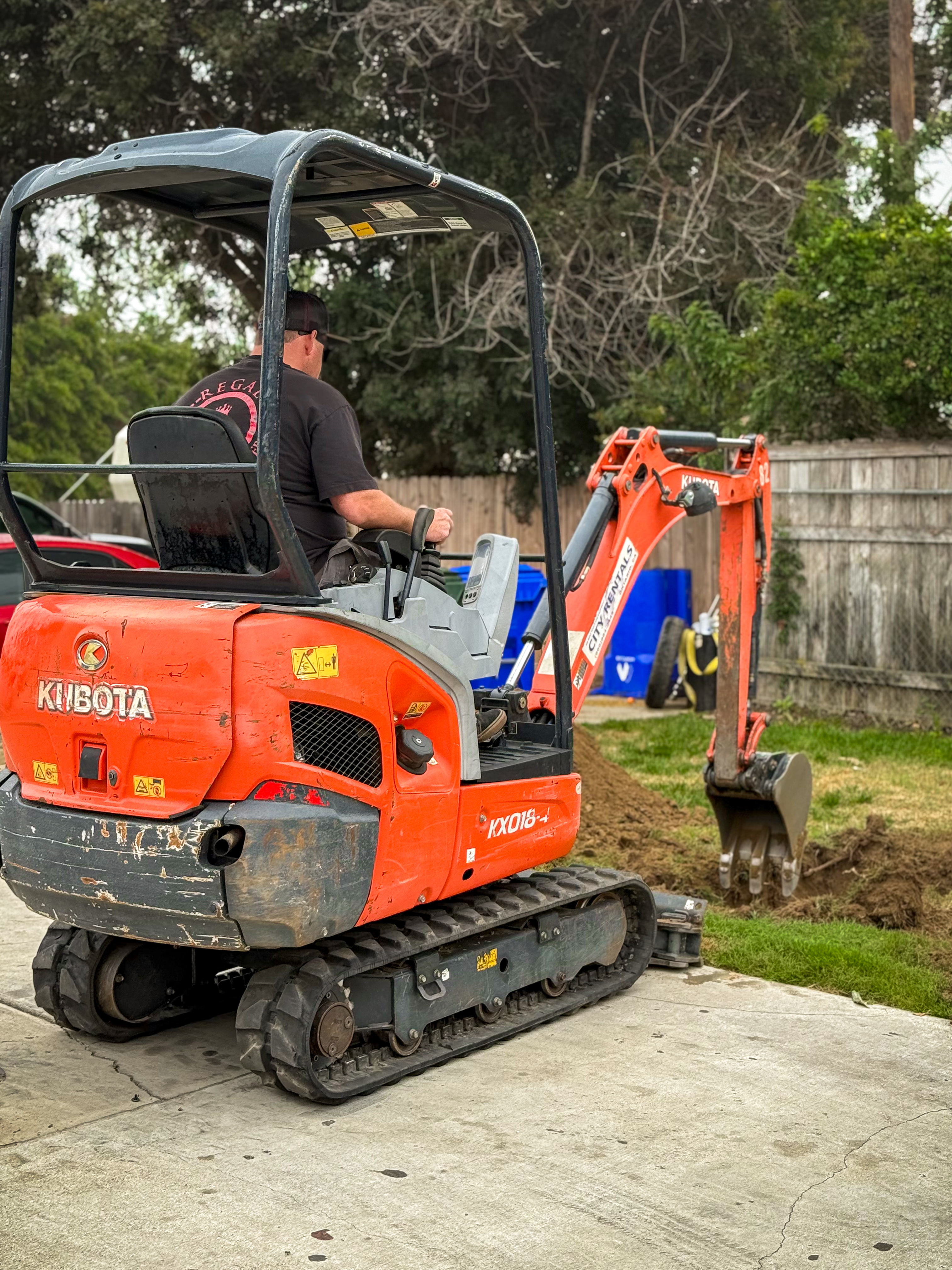 Sewer line excavation repair